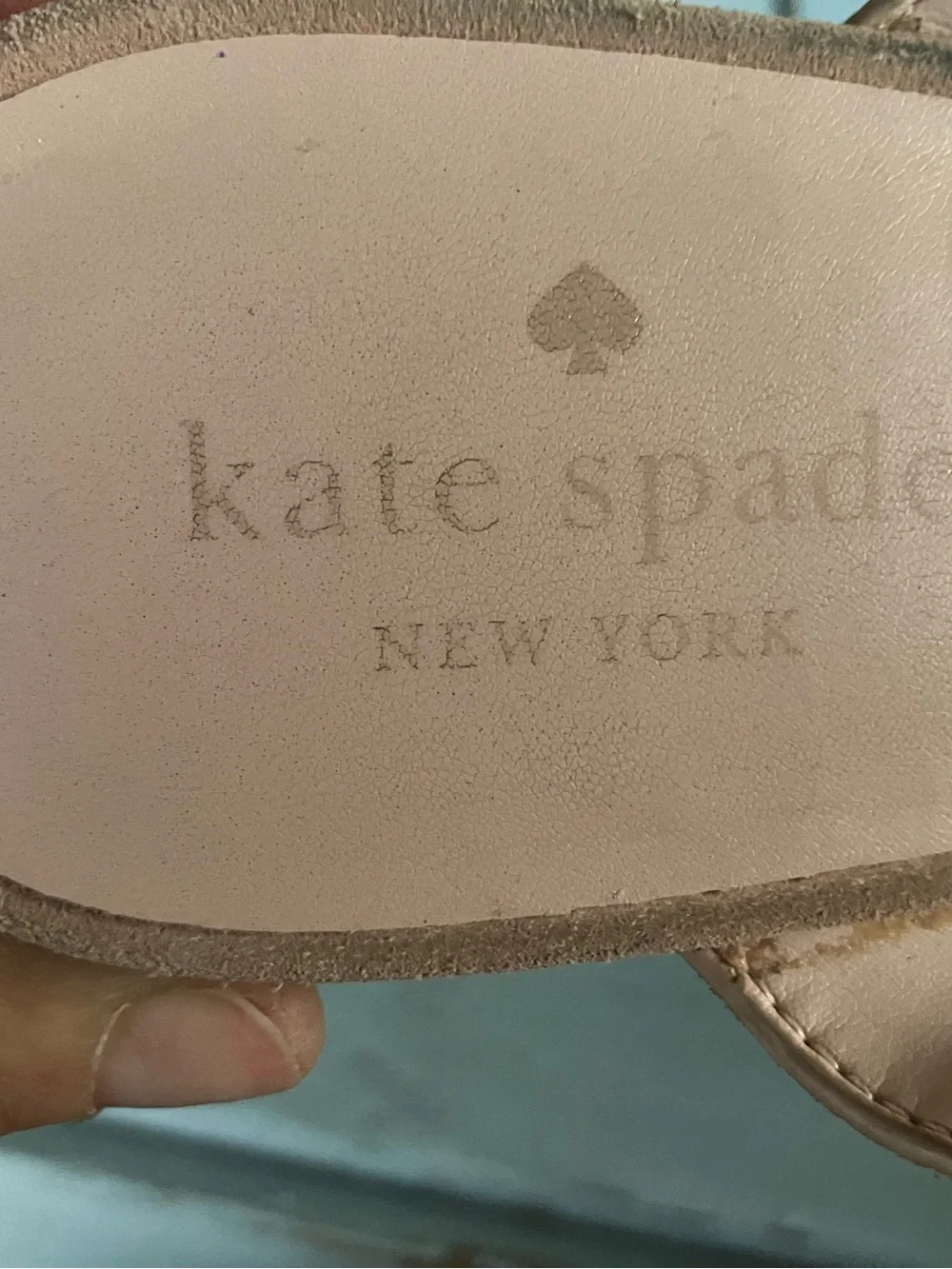 kate spade Blush soft leather Slip-On Mules with Gold Accent